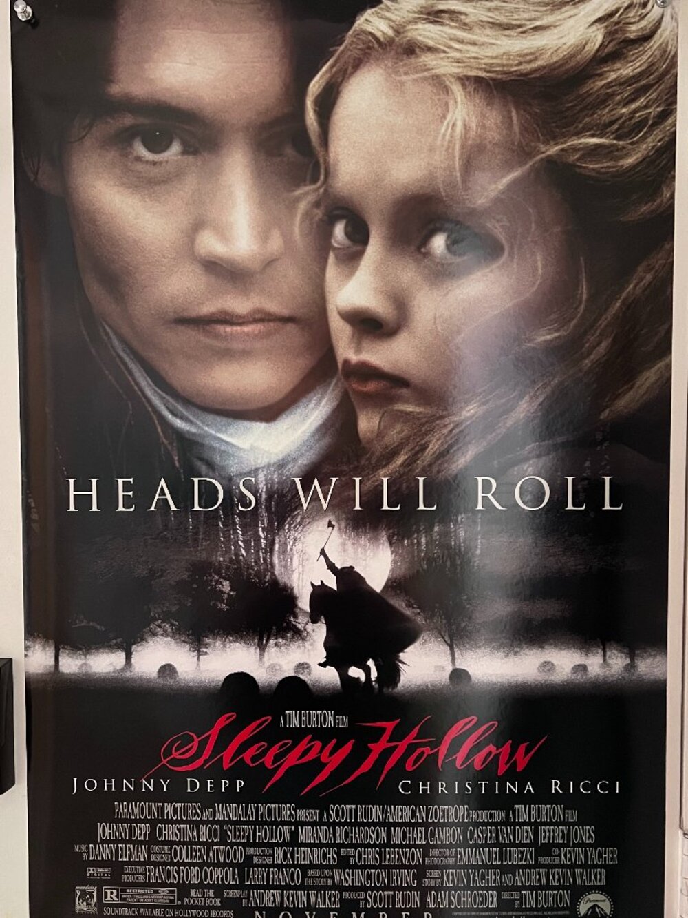 SLEEPY HOLLOW (1999) - ORIGINAL DOUBLE SIDED MOVIE POSTER